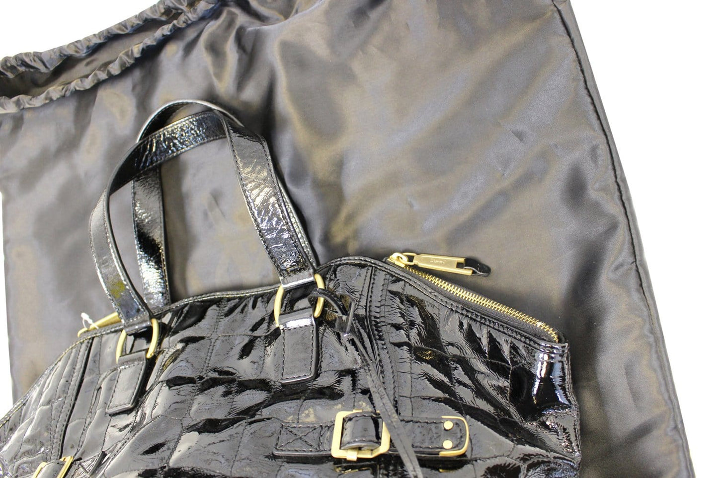 SAINT LAURENT Black Patent Leather Downtown Medium Tote Bag - Last Call