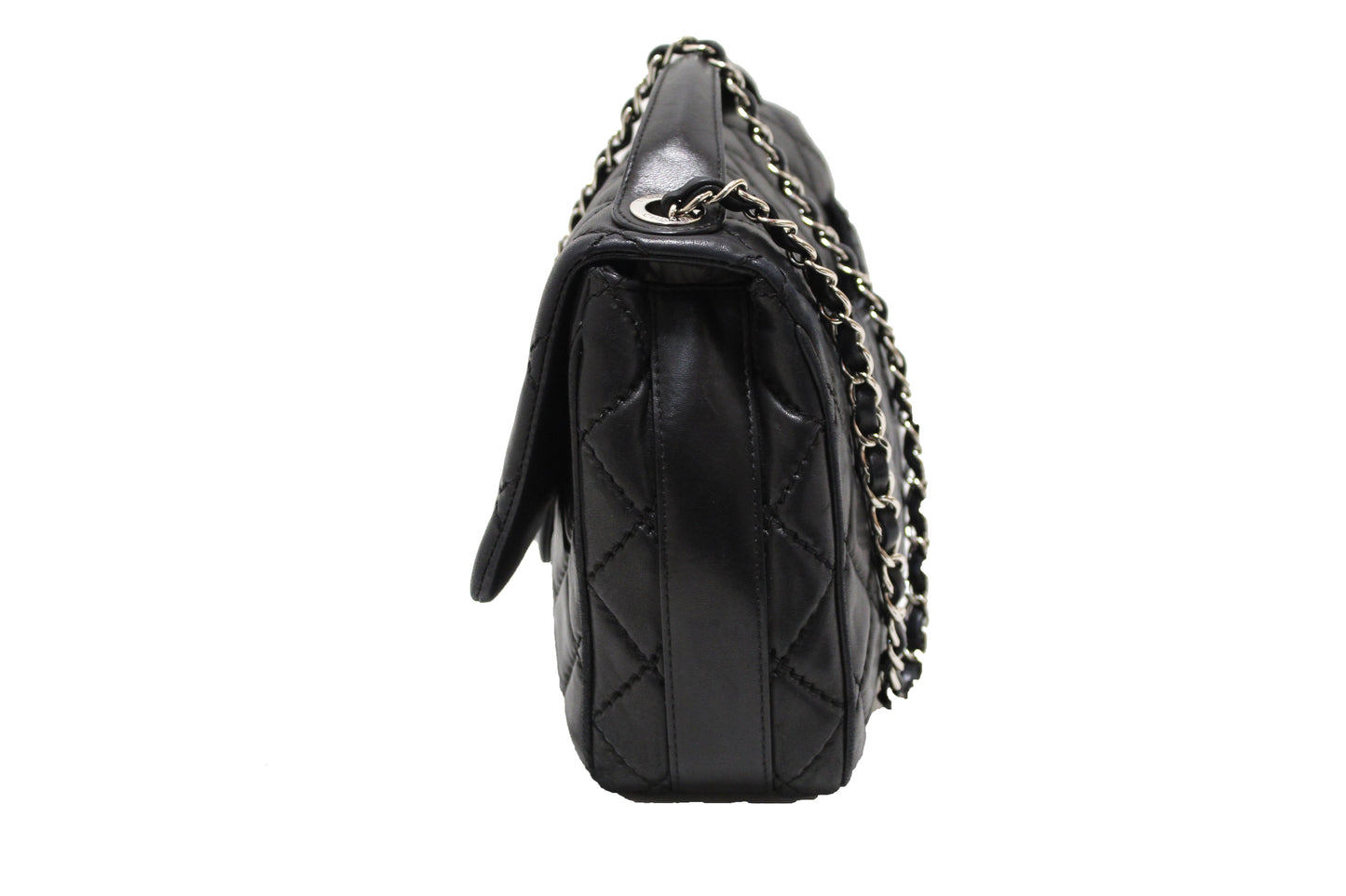 Chanel Black Quilted Lambskin Easy Carry Jumbo Flap Bag