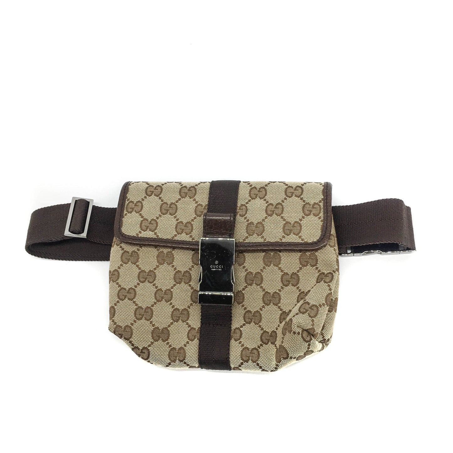 Gucci Monogram Leather Canvas Shoulder Bag