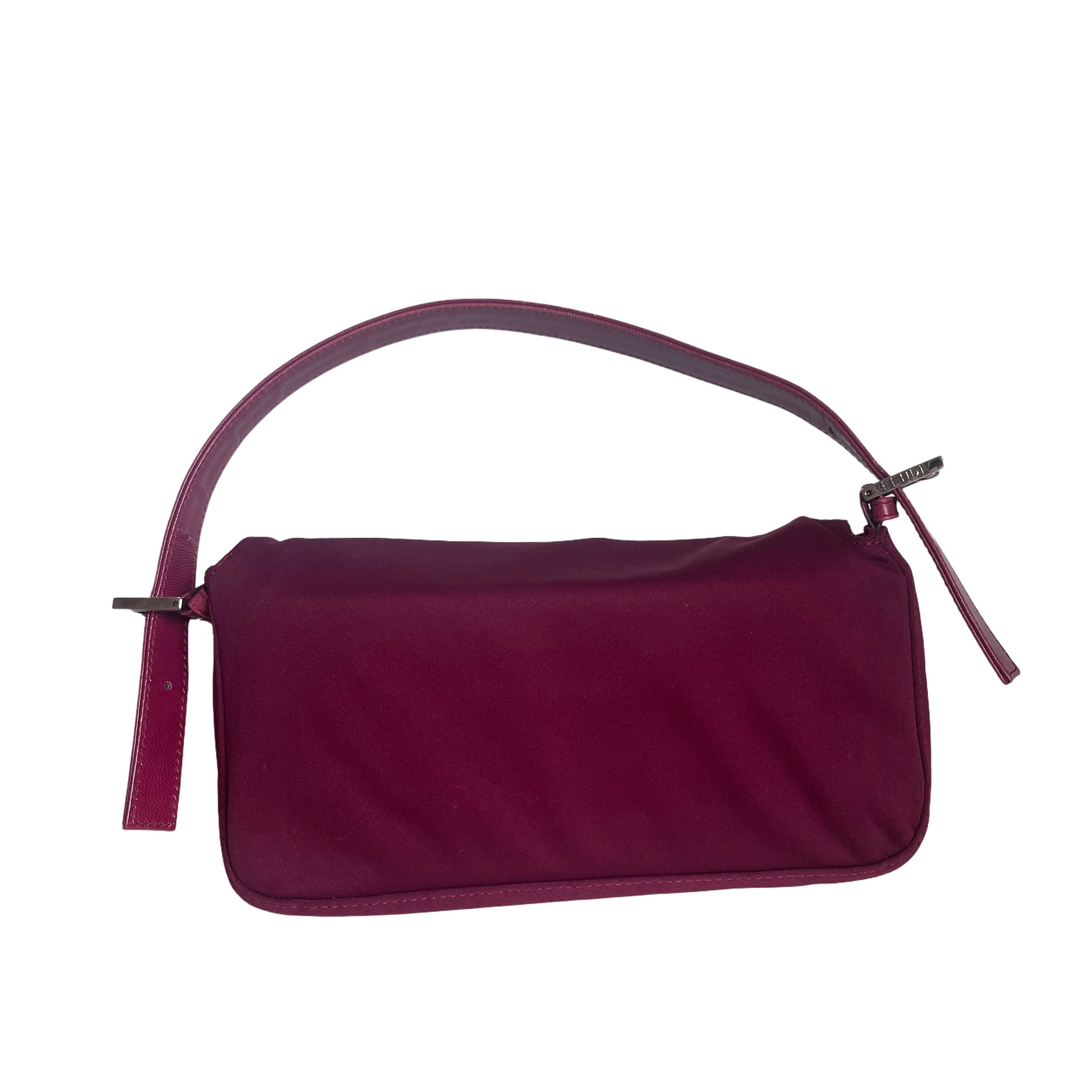 FENDI Baguette Raspberry Pink Cloth Shoulder Bag