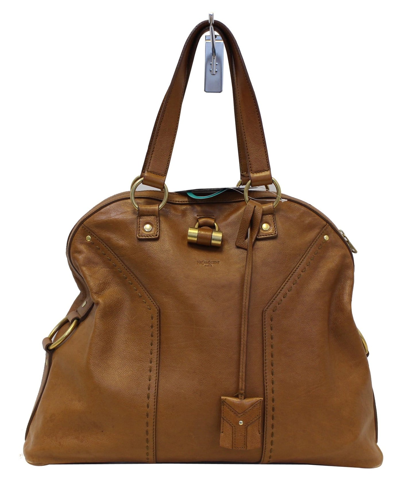 Saint Laurent M Brown Leather Satchel Bag