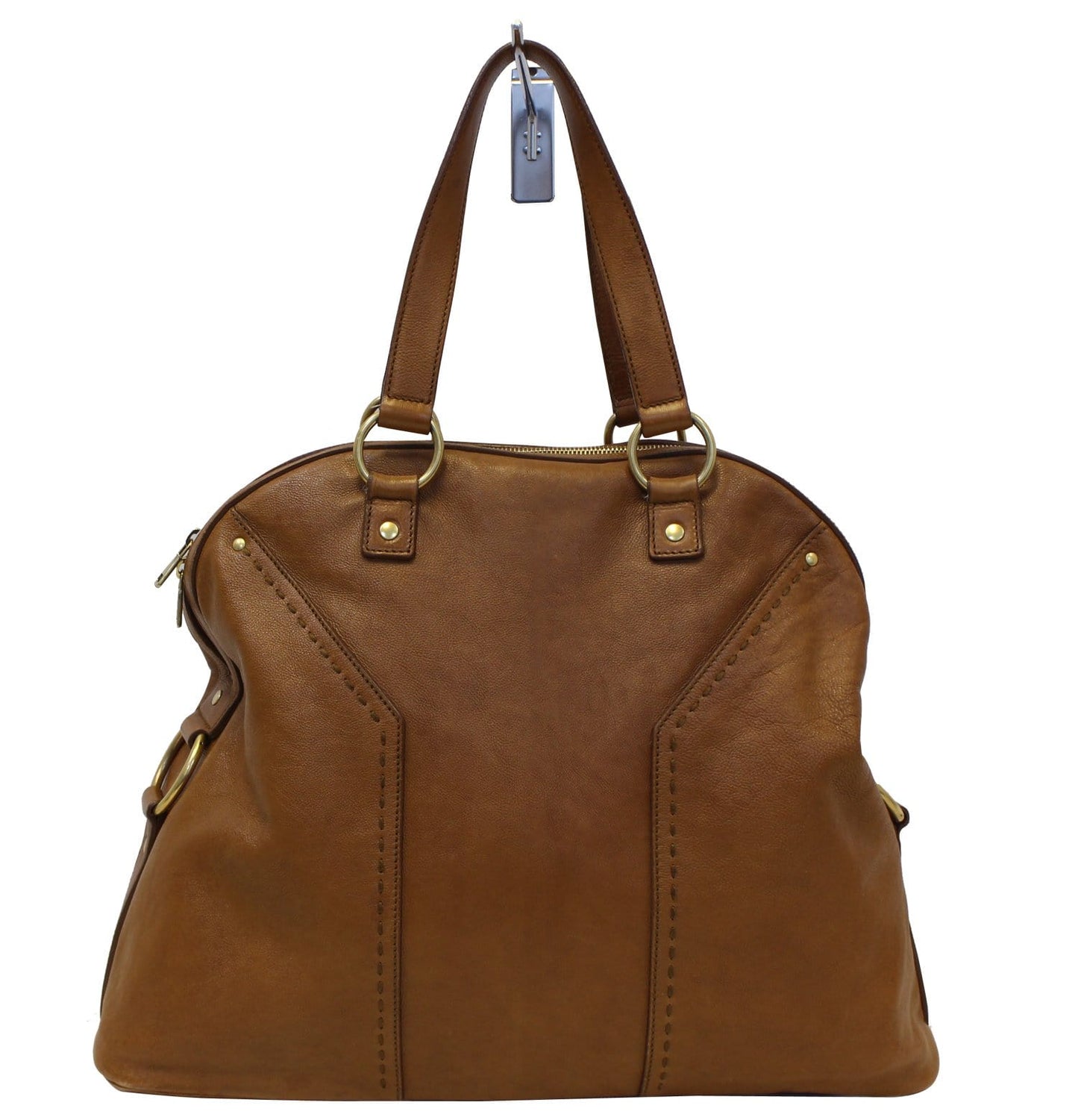 Saint Laurent M Brown Leather Satchel Bag