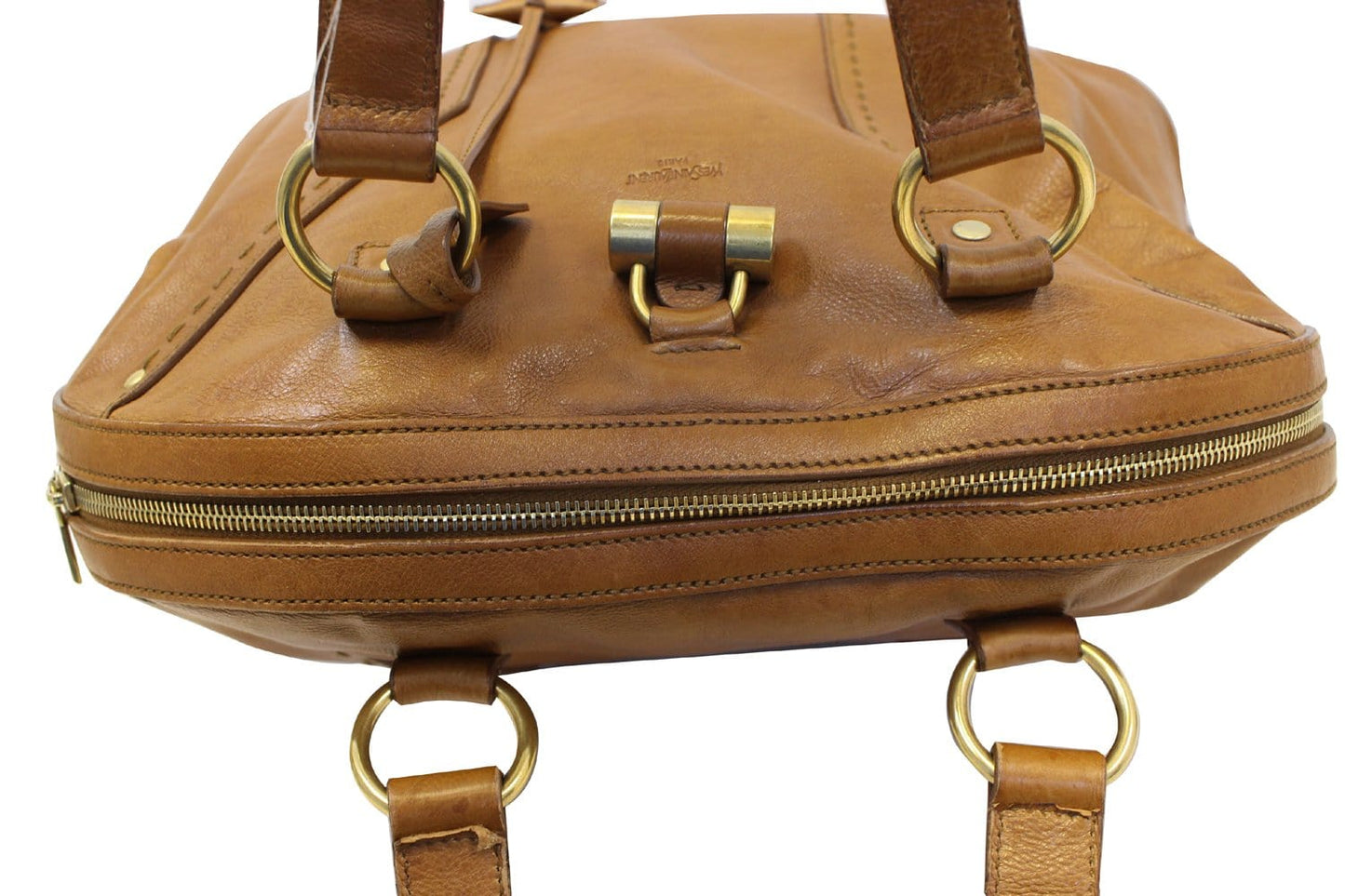 Saint Laurent M Brown Leather Satchel Bag