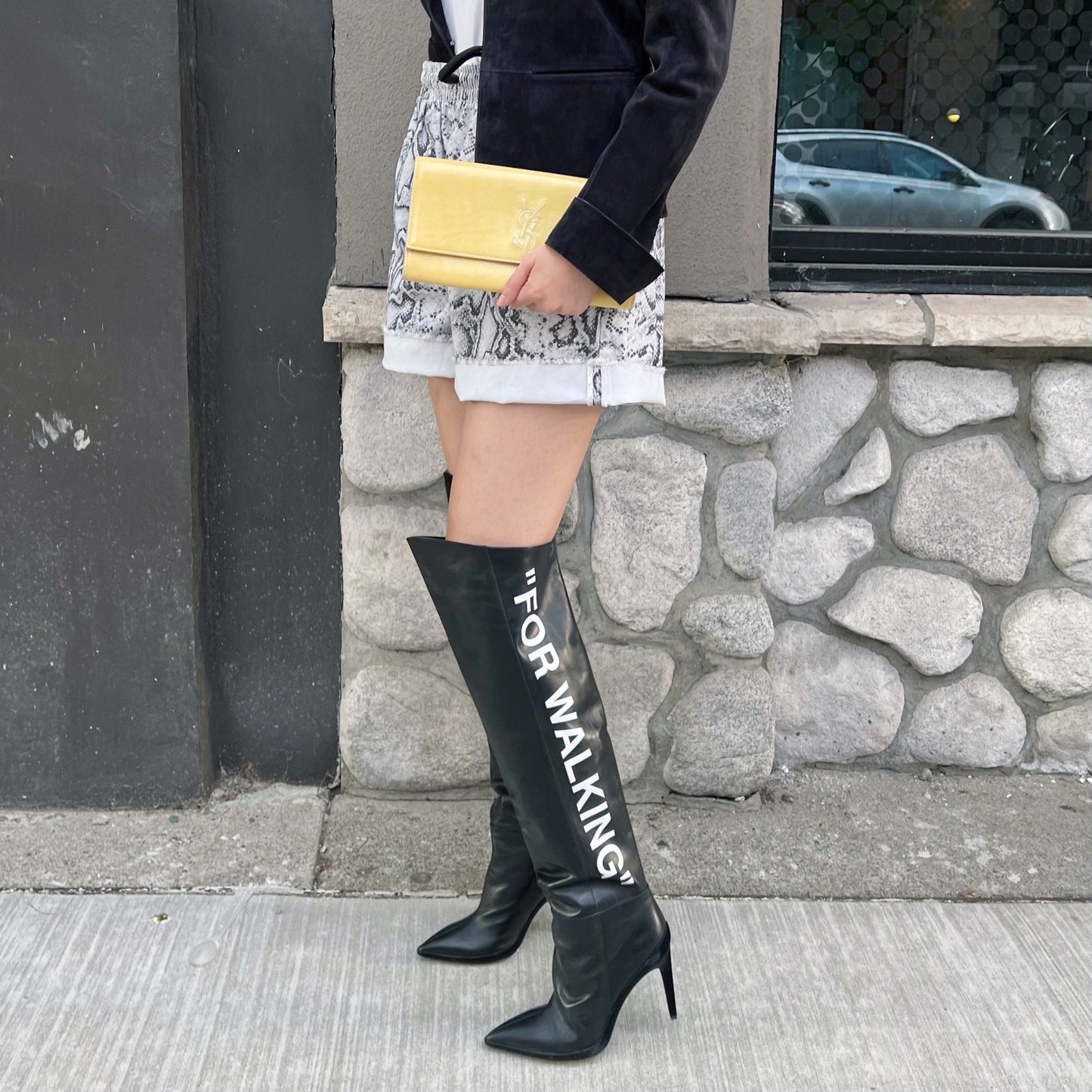 Saint Laurent yellow leather clutch TWS pop