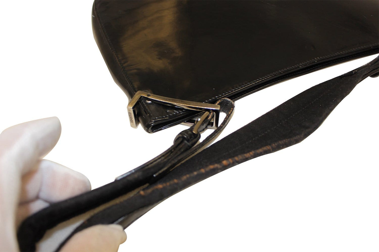 GUCCI Black Leather Hobo Shoulder Bag -