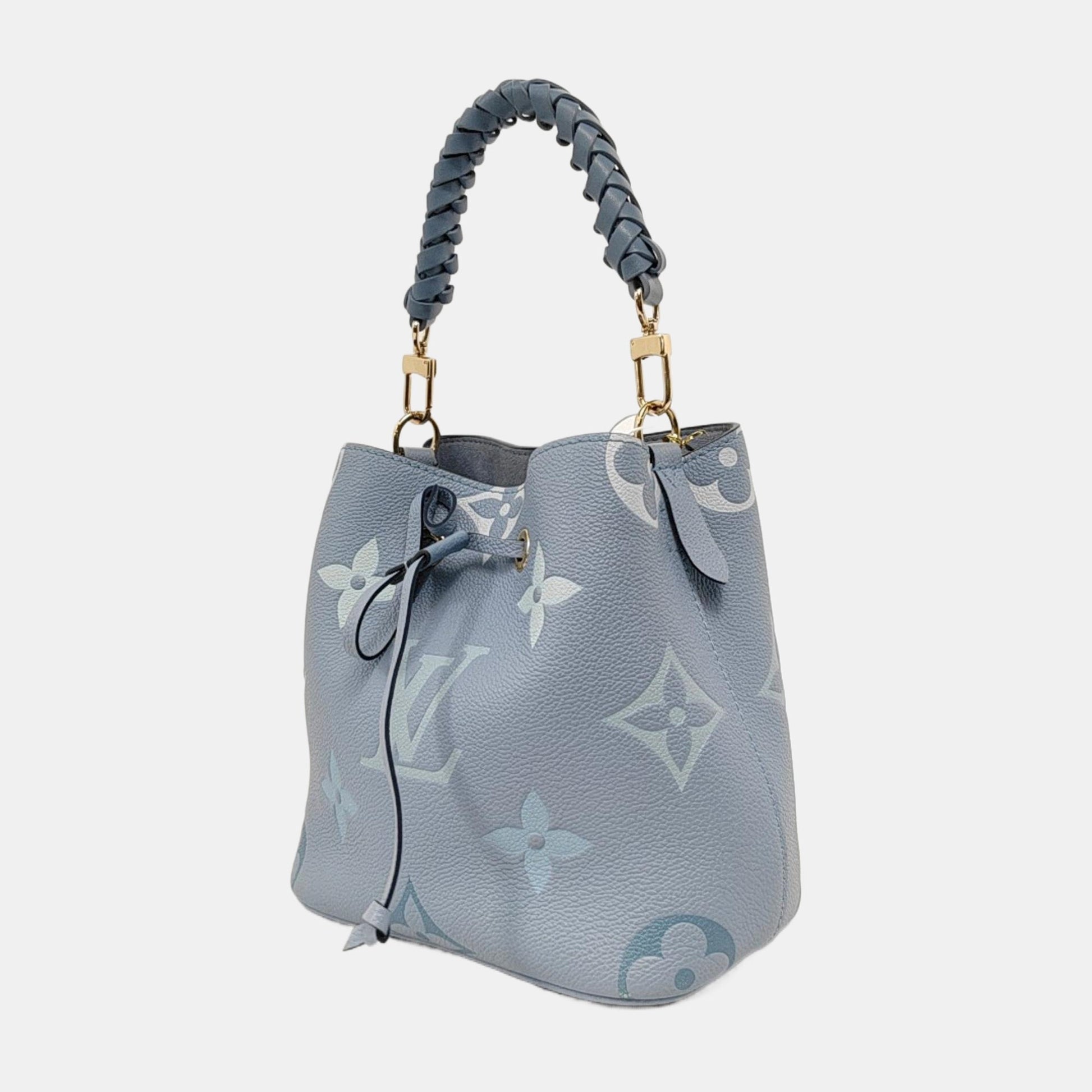 Luxury Women's Handbag | Louis Vuitton Néonoé BB Giant Monogram Blue Leather