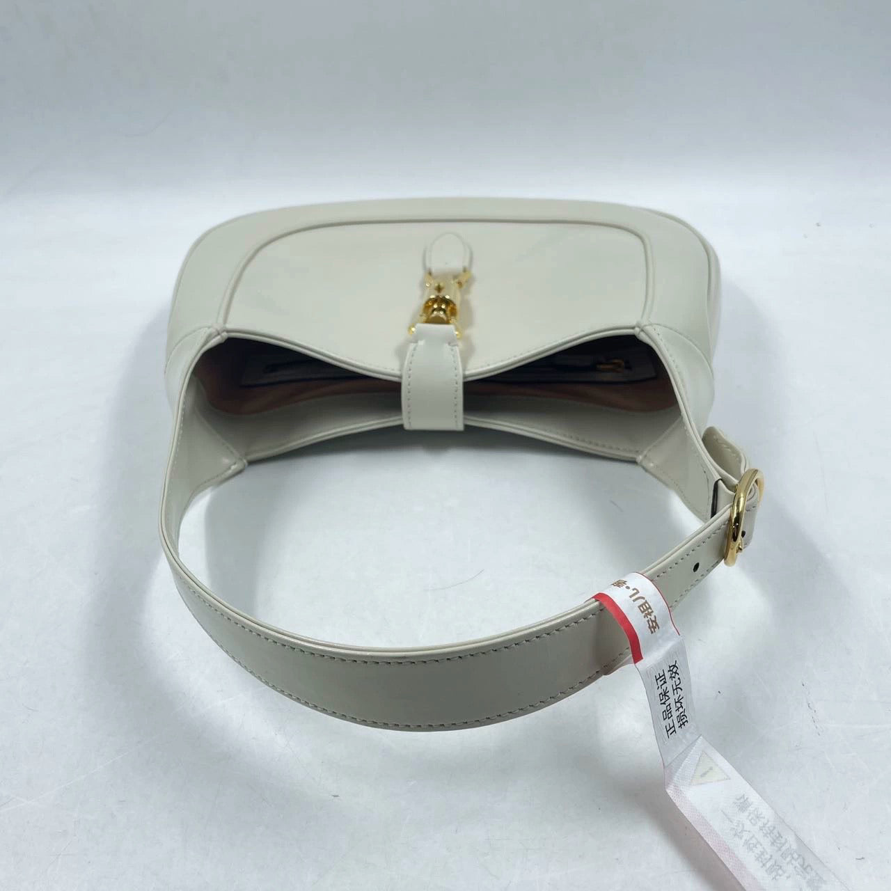 Gucci Jackie 1961 White Leather Bag with Adjustable Strap Size Small