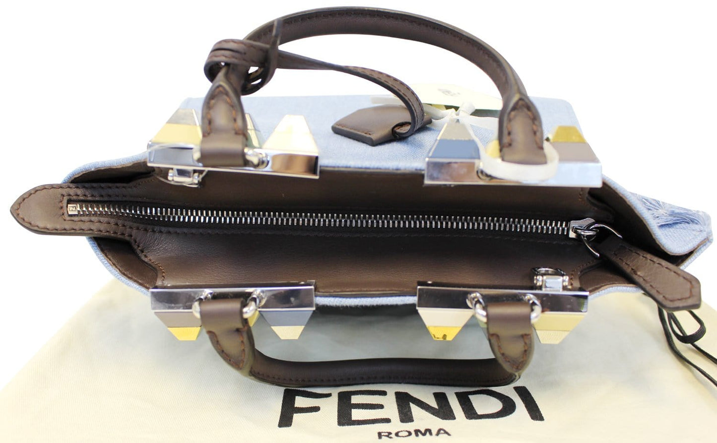 FENDI Brown Leather spy Hobo Bag