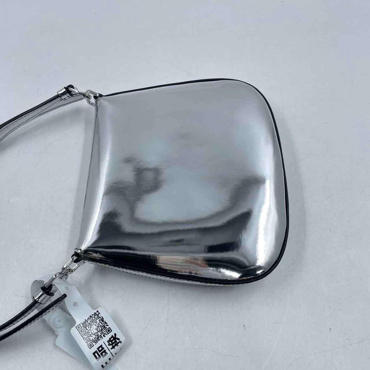Prada Cleo Flap Silver Leather Shoulder bag 2 Way Carry Short and Long Strap