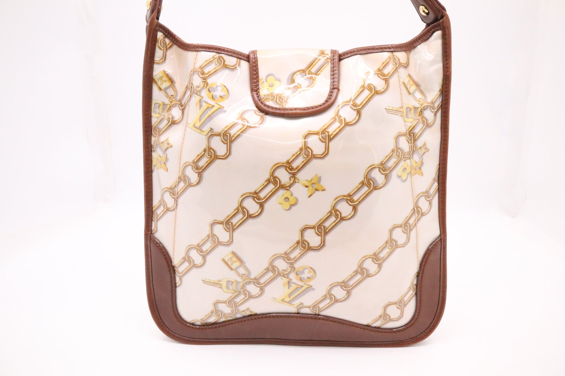 Louis Vuitton Charm Mtte in Cream Canvas & Brown Leather