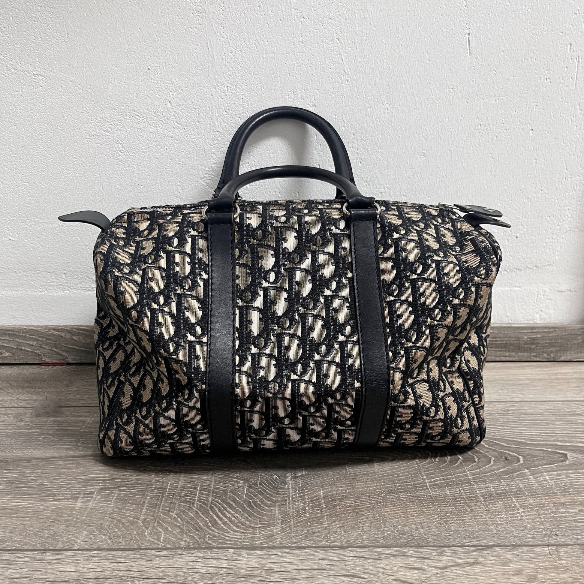 Dior Bowling Boston Bag Black Oblique Canvas