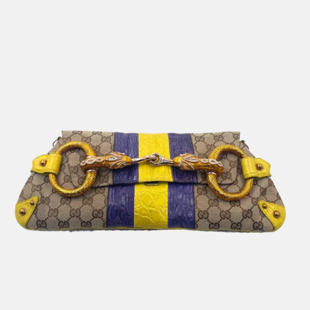 Gucci Horsebit 1955 Chain bag with embellished snake head buckle