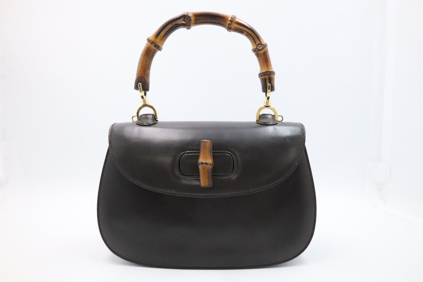Gucci 1947 Bamboo Handbag in Brown Leather