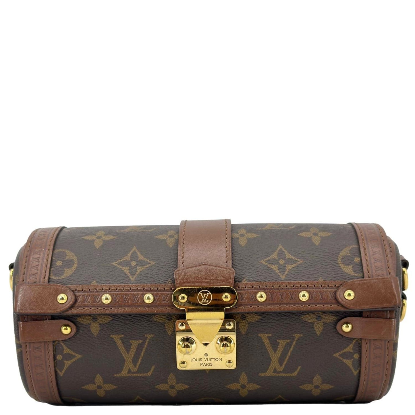 LOUIS VUITTON Papillon Trunk Monogram Canvas Satchel Bag Brown