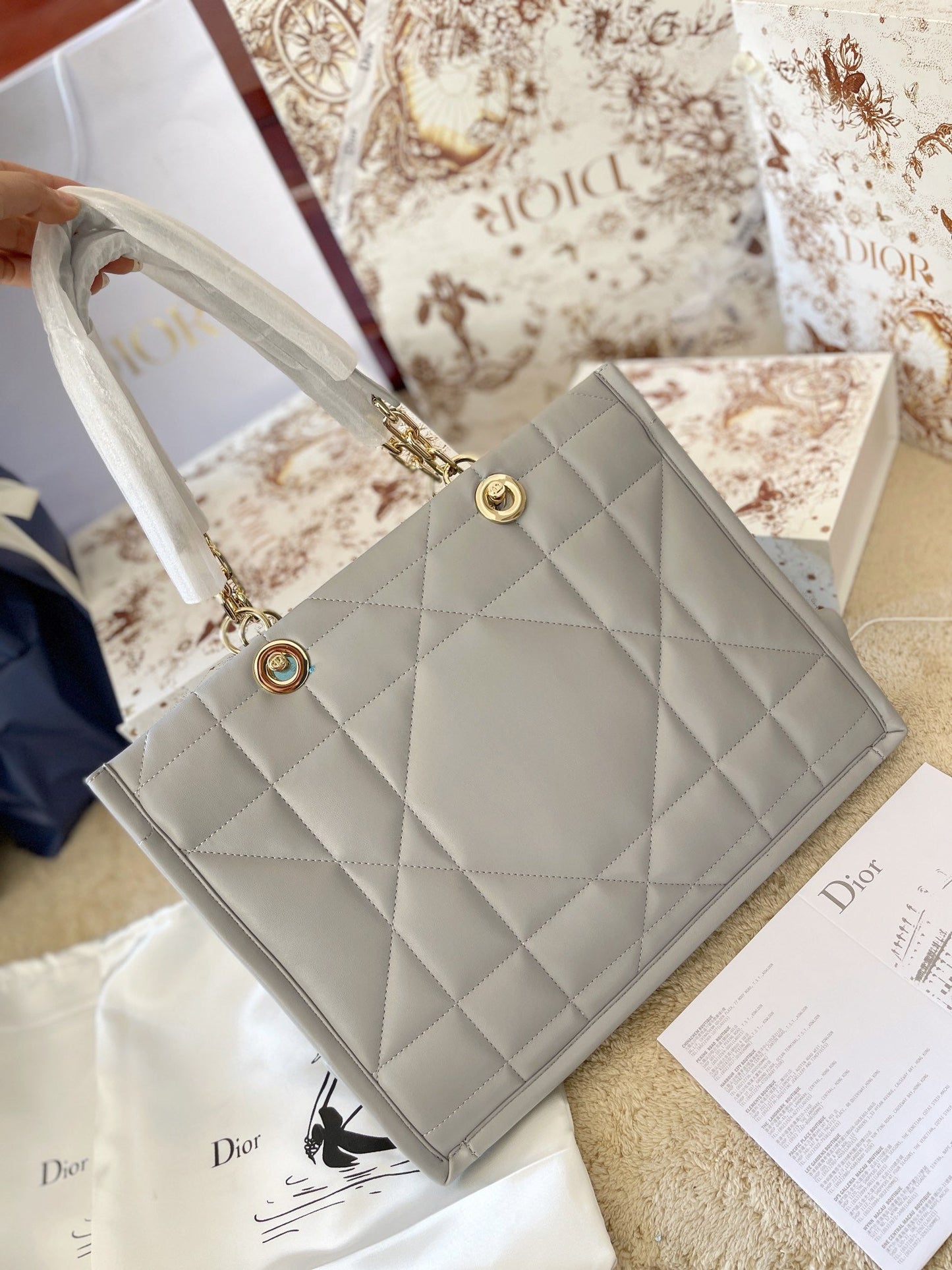 Dior Chain Leather Tote