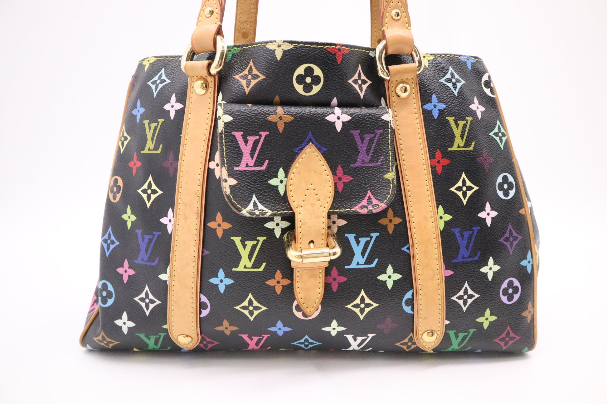 Louis Vuitton Aurelia MM in Black Multicolor Monogram Canvas