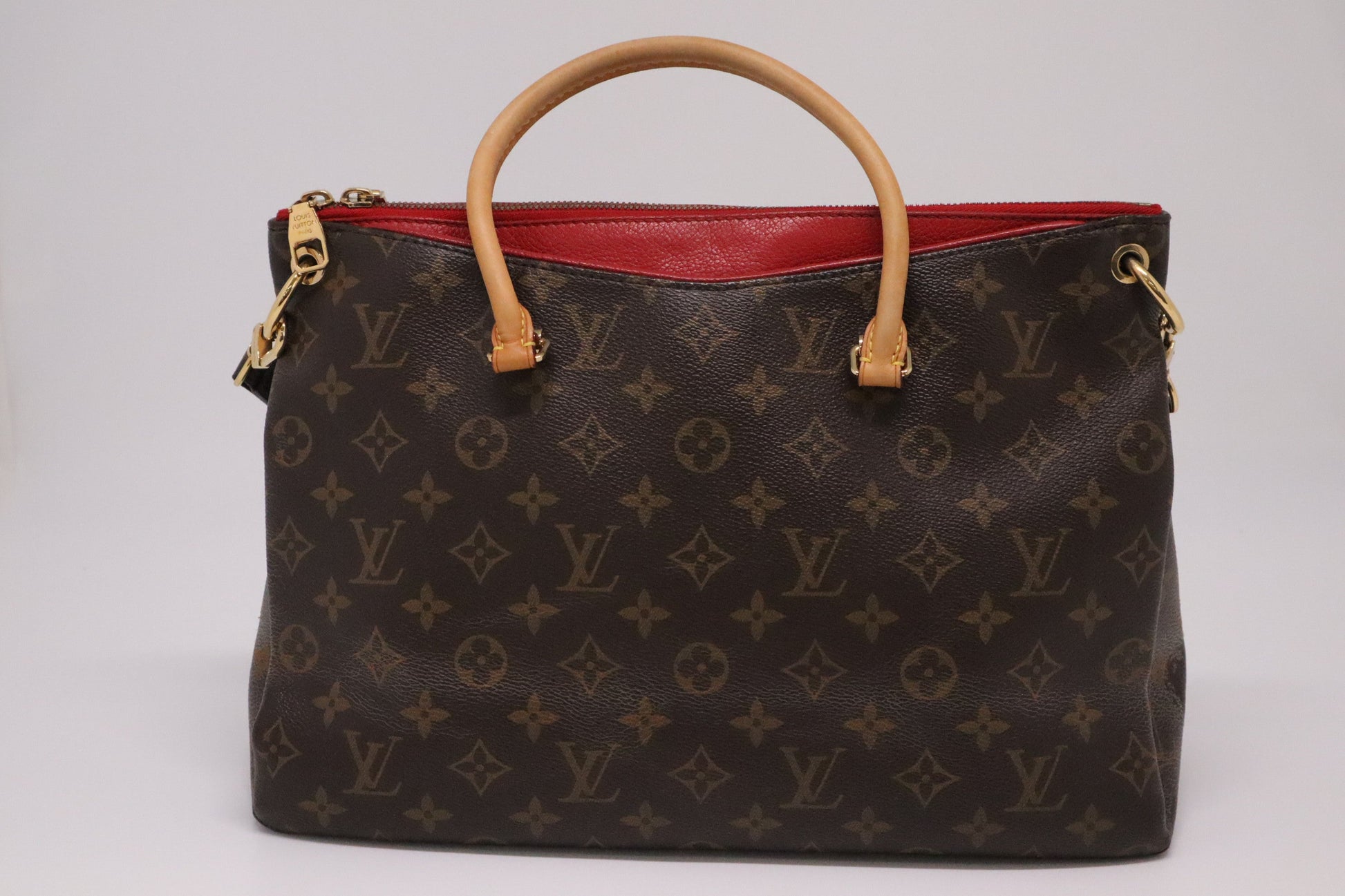 Louis Vuitton Pallas in Red and Monogram Canvas