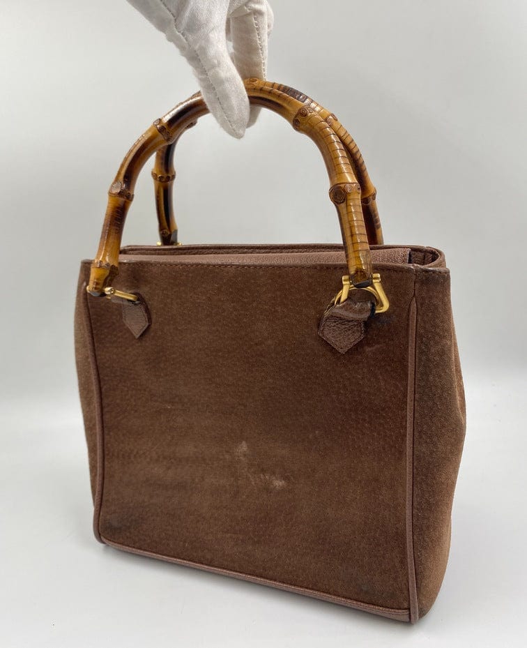 Gucci Bamboo Leather Suede Tote Style 1