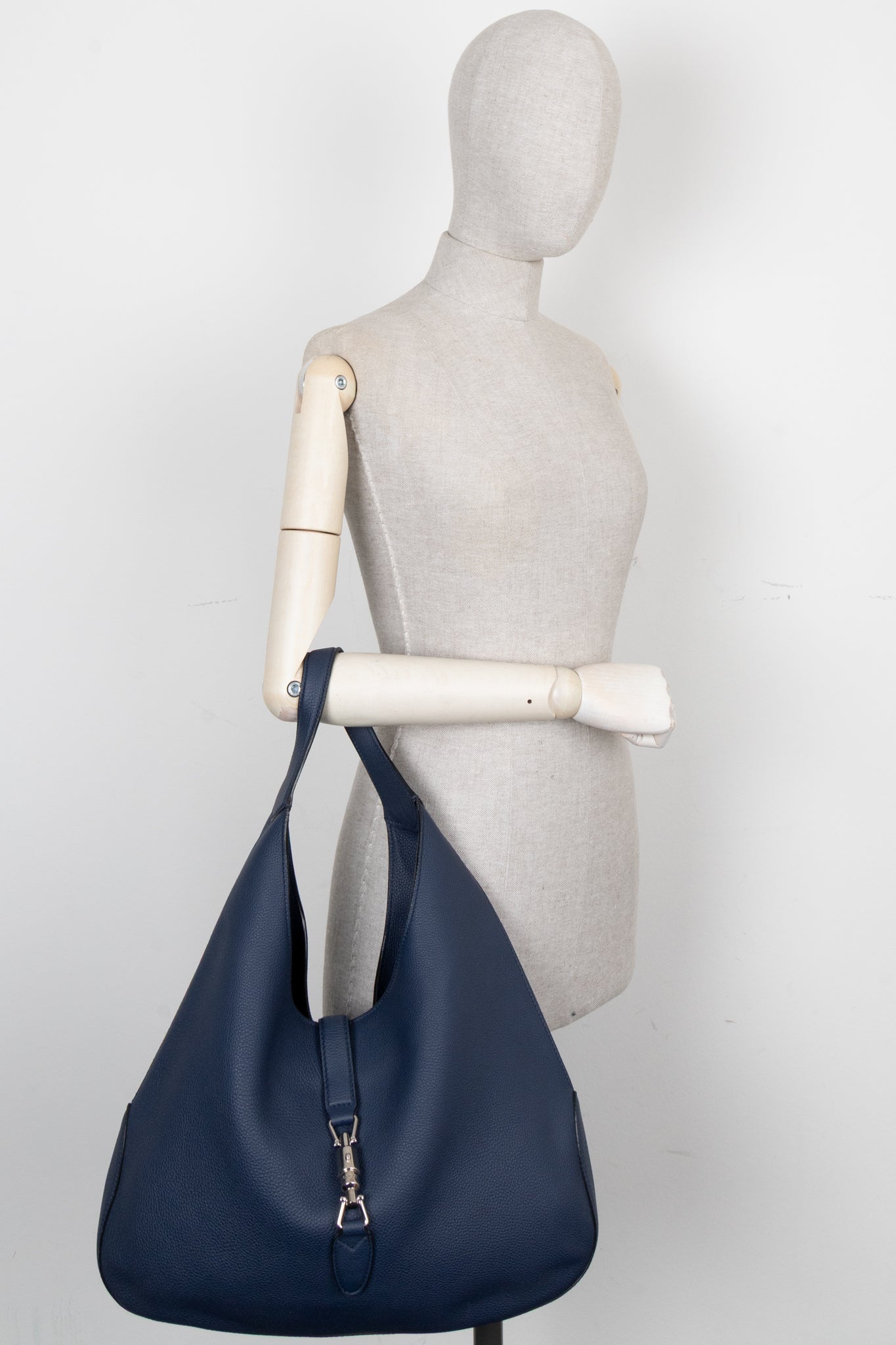 GUCCI Large Jackie Hobo Bag Blue Leather