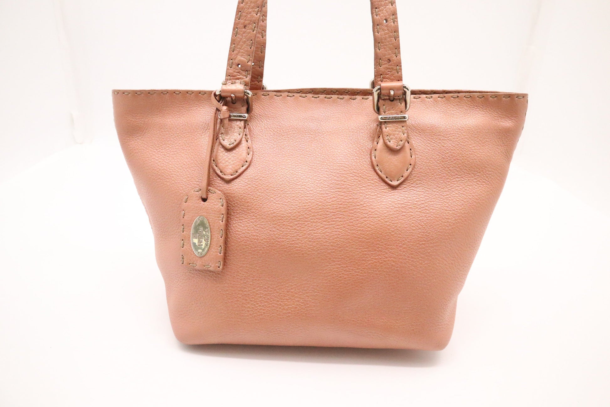 Fendi Tote in Metallic Pink Leather