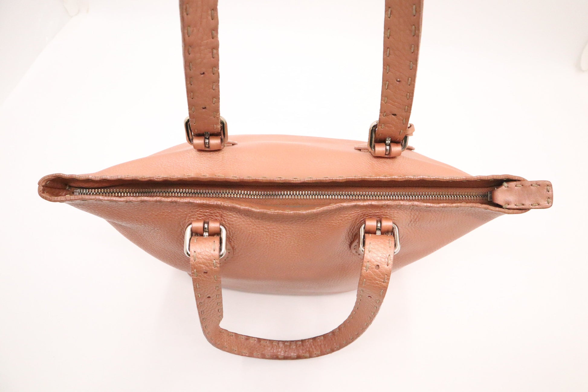 Fendi Tote in Metallic Pink Leather