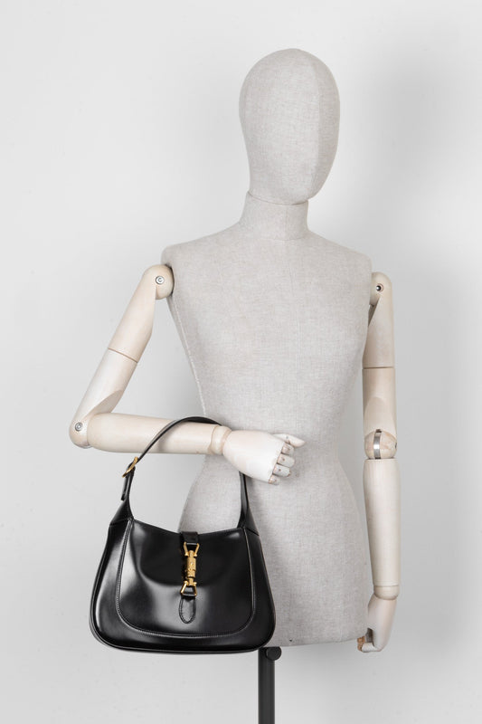 GUCCI Small Jackie Shoulder Bag Leather Black