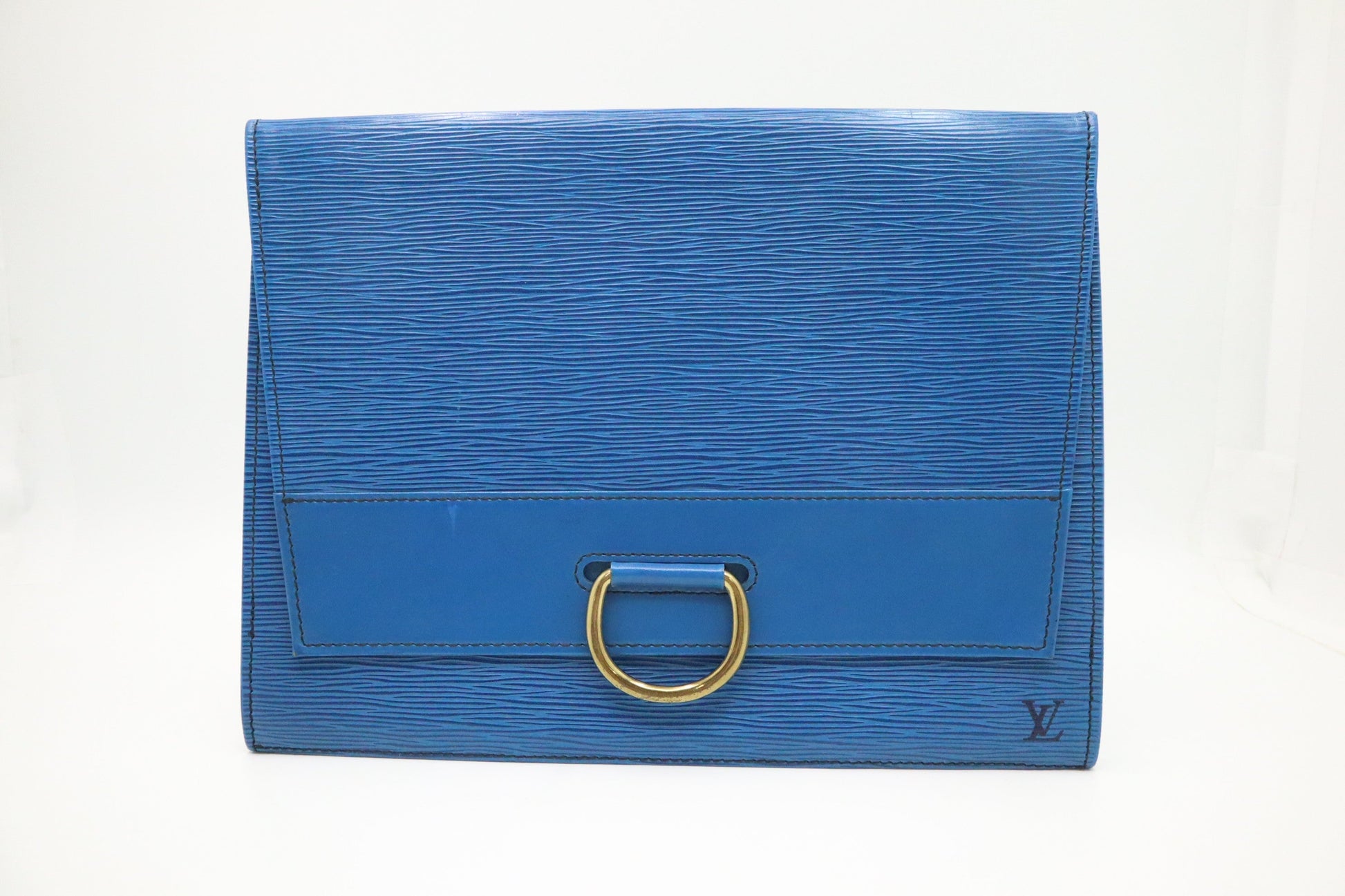 Luxury Women's Clutch Bag | Louis Vuitton Iena Clutch in Blue Epi Leather