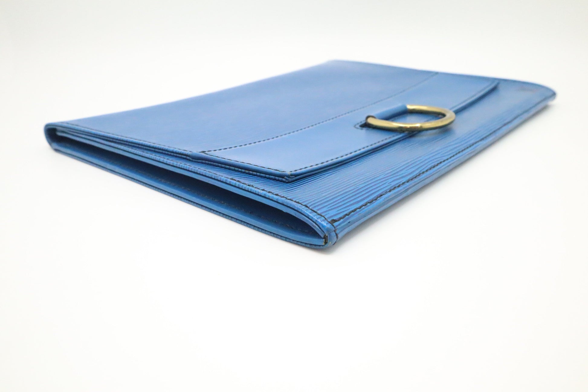 Luxury Women's Clutch Bag | Louis Vuitton Iena Clutch in Blue Epi Leather