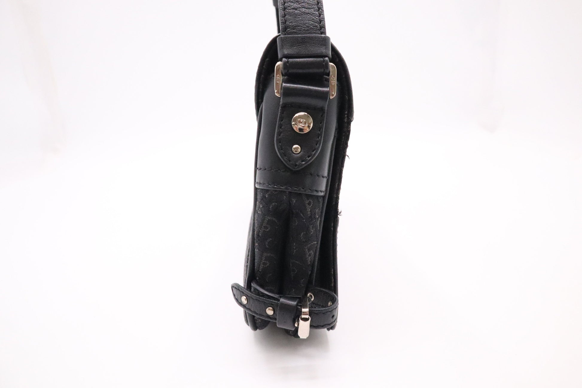 Dior Shoulder Bag in Black Canvas and Leather