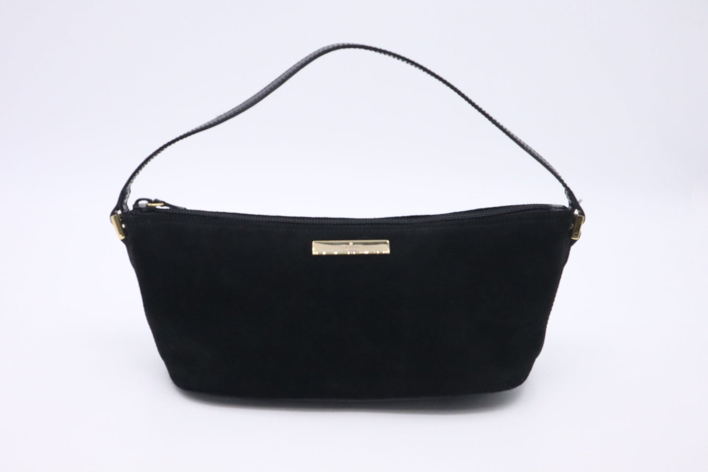 Gucci Boat Bag in Black Suede
