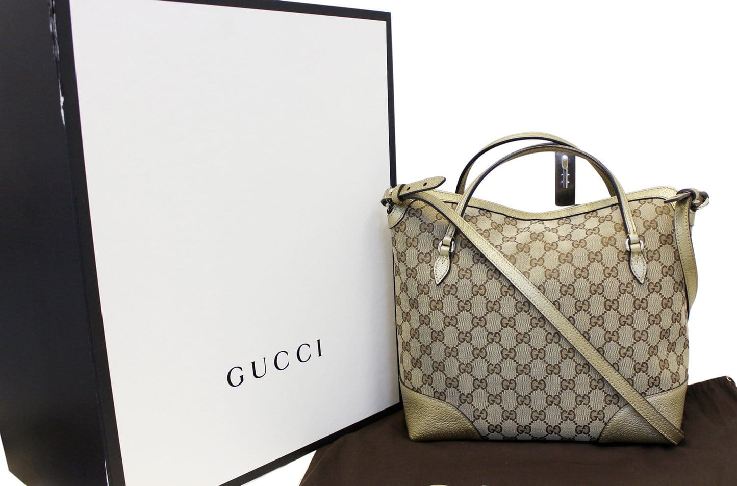 GUCCI Bree GG Canvas Top Handle Shoulder Bag