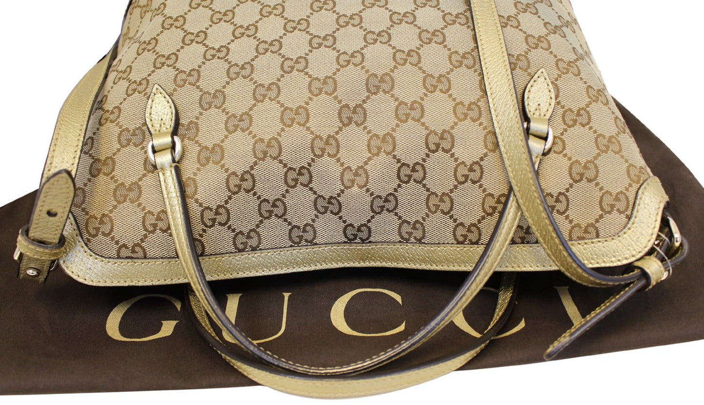 GUCCI Bree GG Canvas Top Handle Shoulder Bag