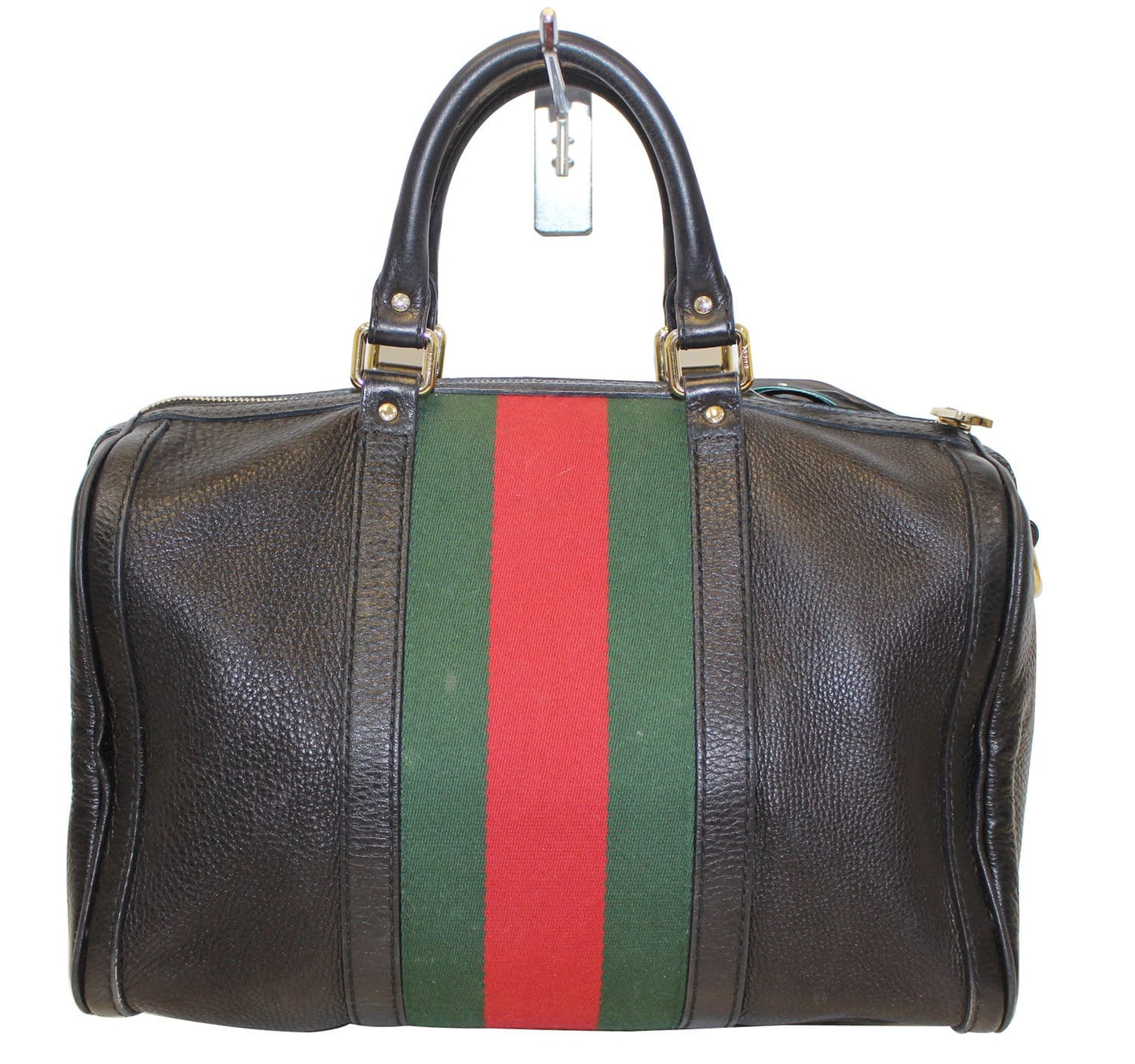 GUCCI Web Medium Boston Bag with Signature Web
