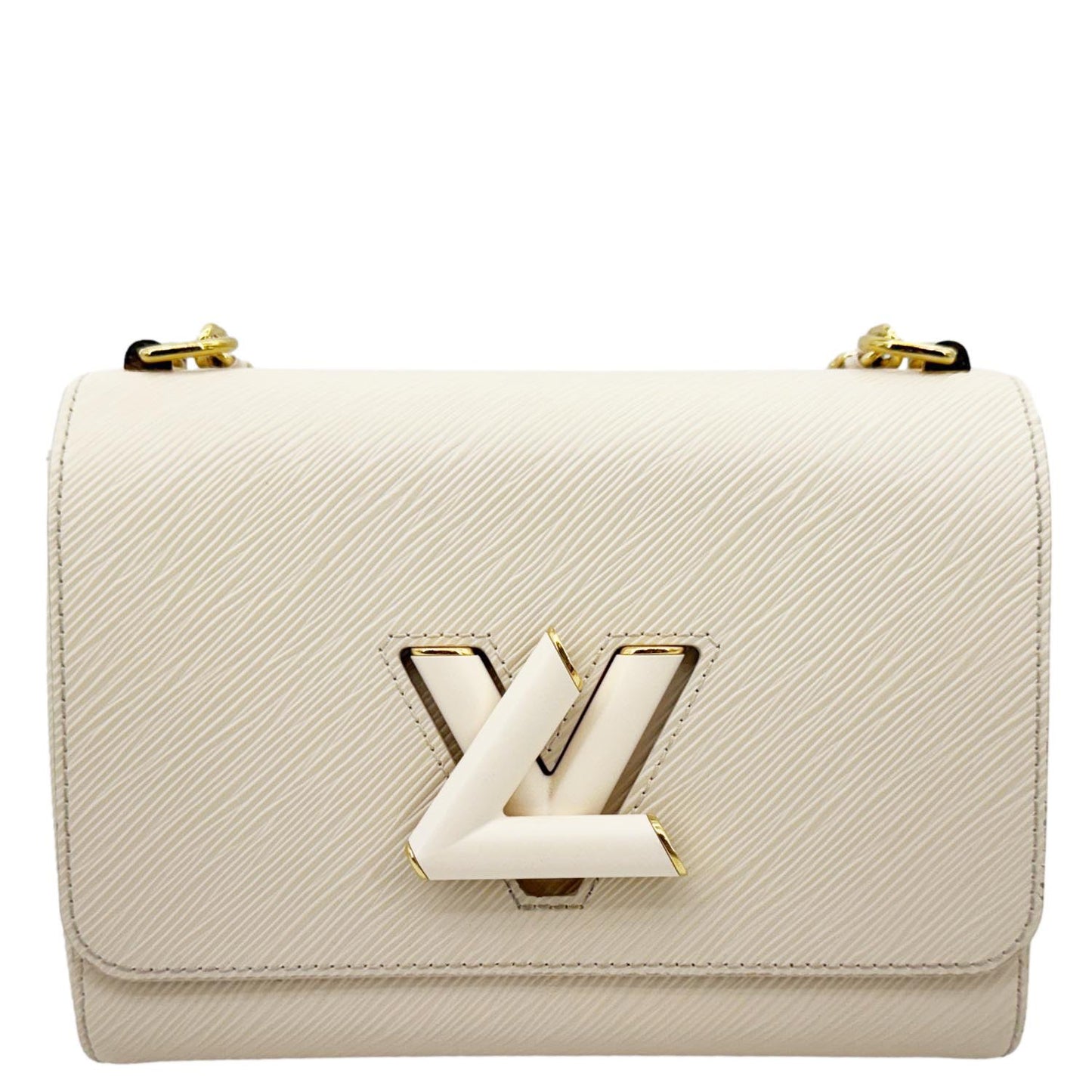 LOUIS VUITTON Twist MM Epi Leather Chain Shoulder Bag Off White