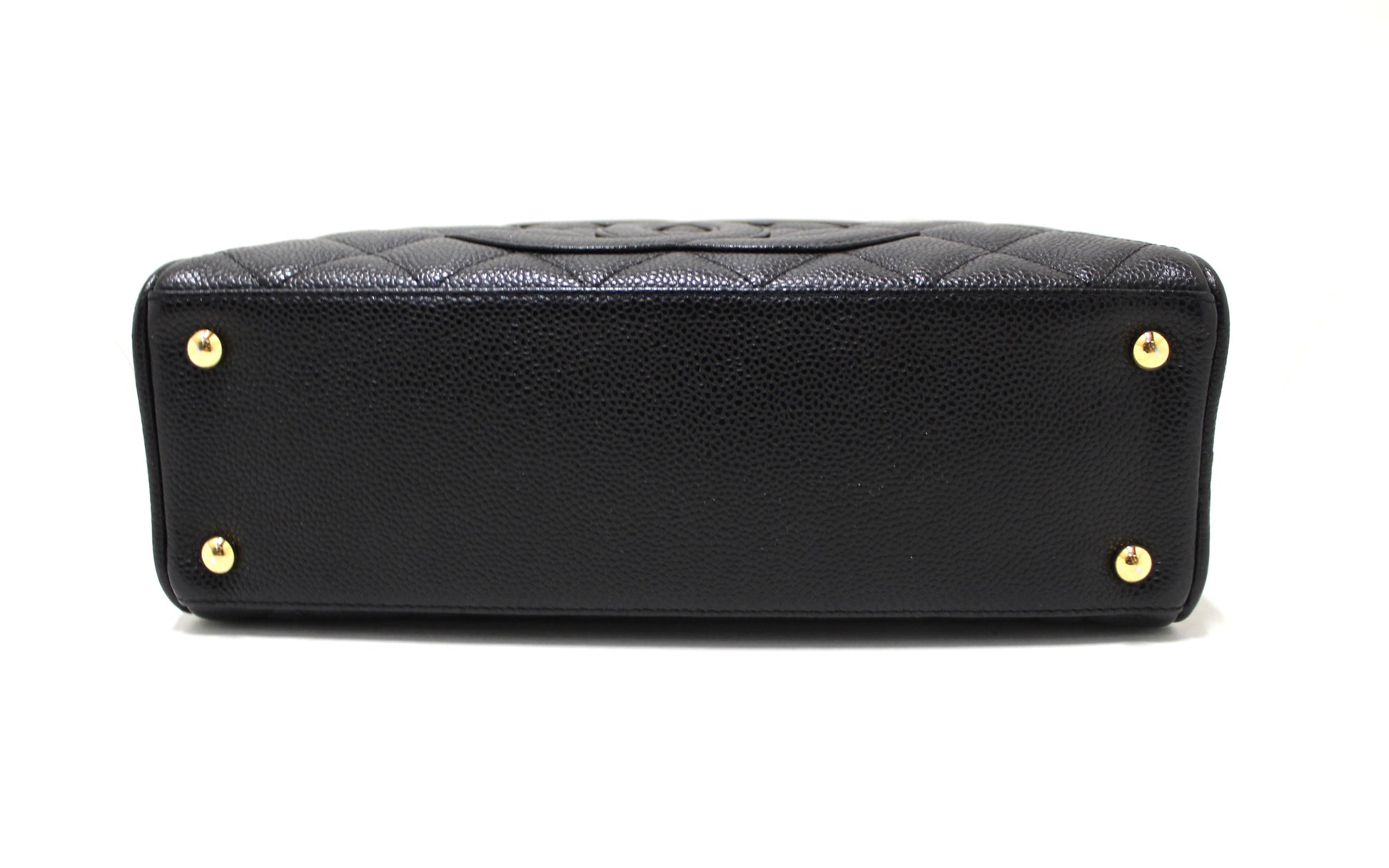Chanel Black Caviar Quilted Leather Small Bowler Handbag