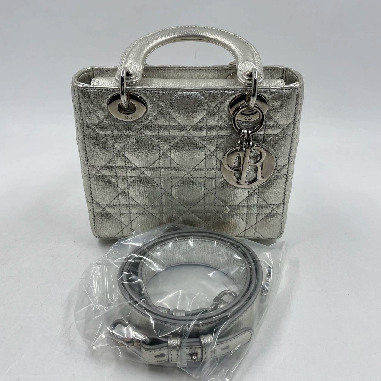 Lady Dior ABCdior Small Silver Cannage Lambskin Handbag
