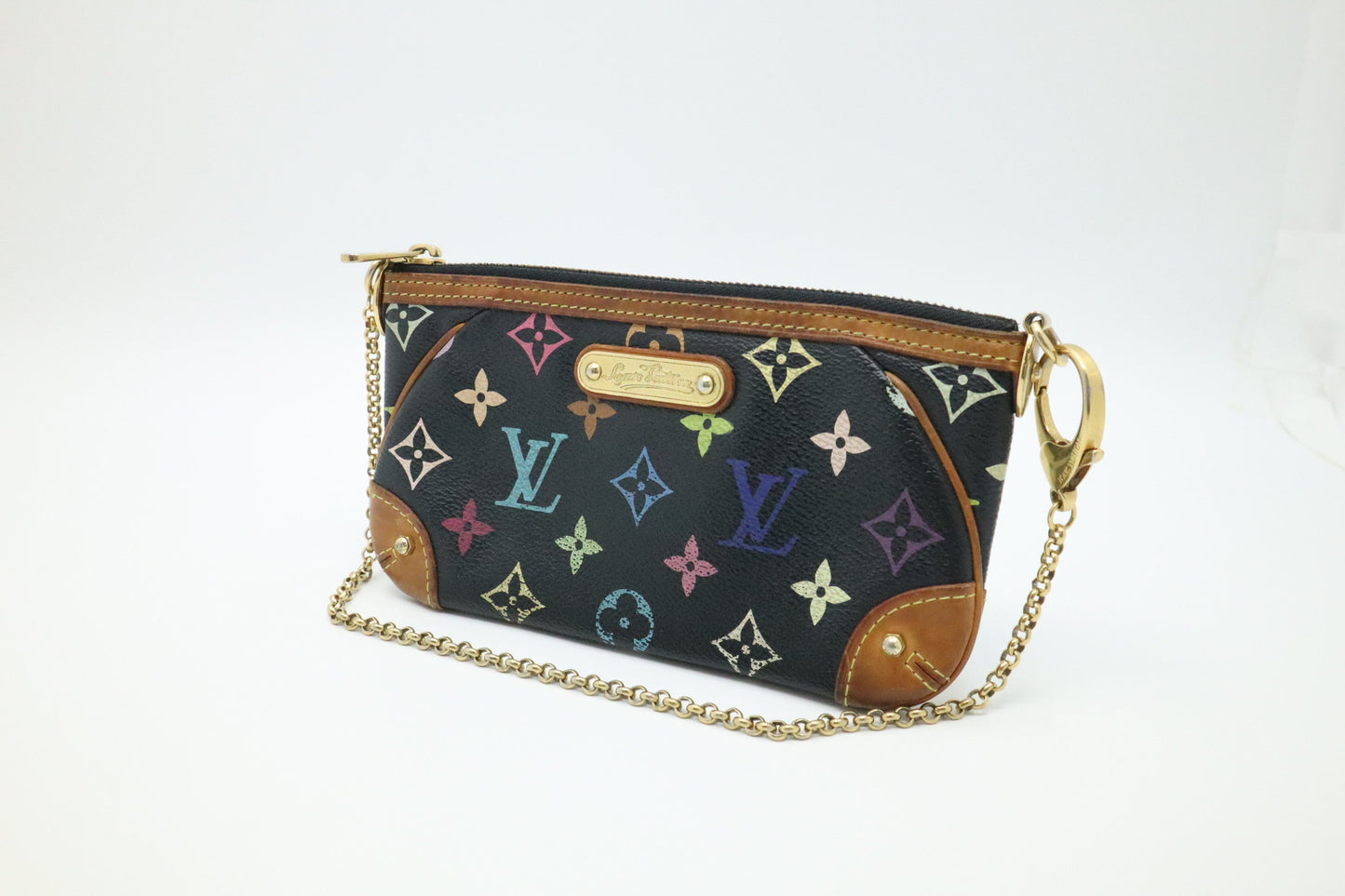 Louis Vuitton Pochette Milla MM in Black Multicolor Monogram Canvas
