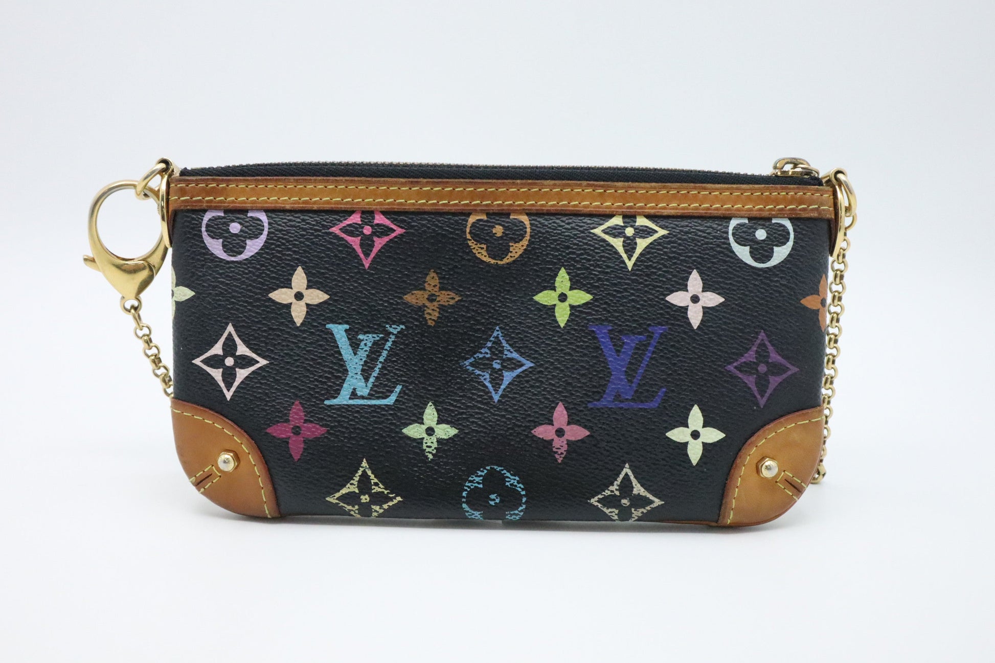 Louis Vuitton Pochette Milla MM in Black Multicolor Monogram Canvas