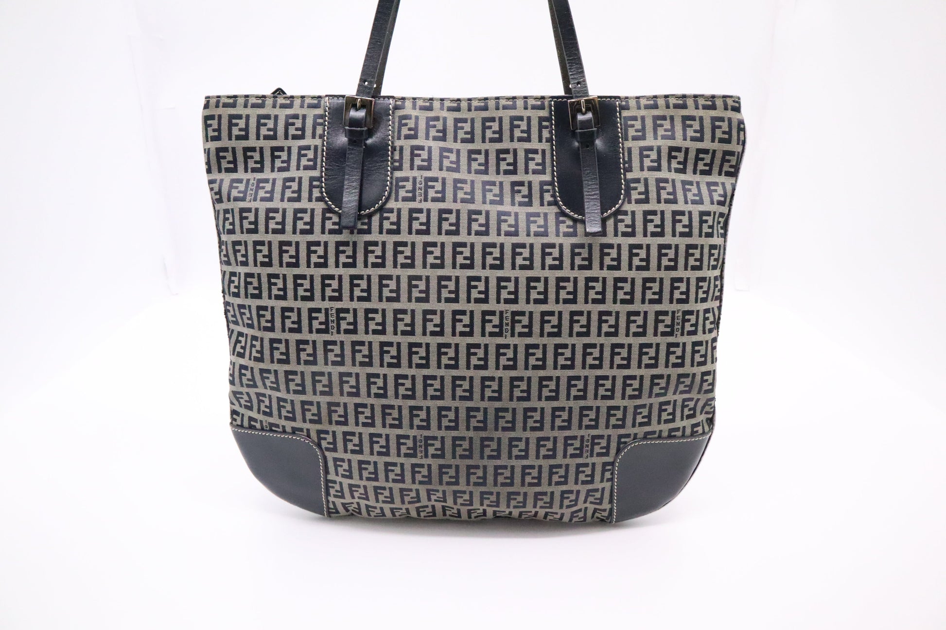 Fendi Tote in Navy Blue Zucca Canvas