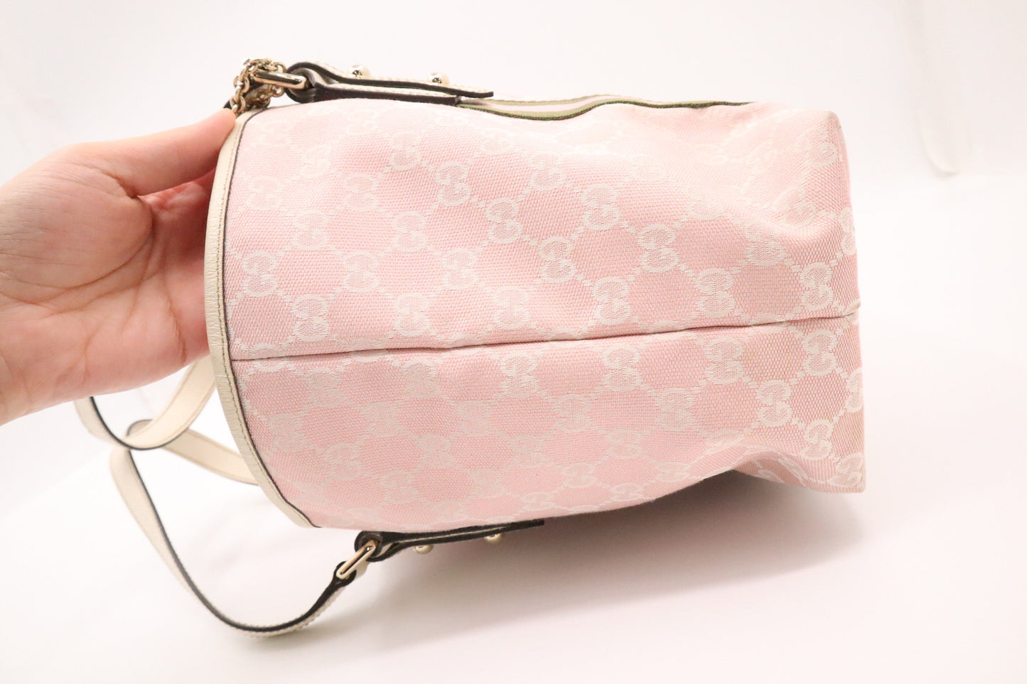 Gucci Small Tote in Pink GG Canvas