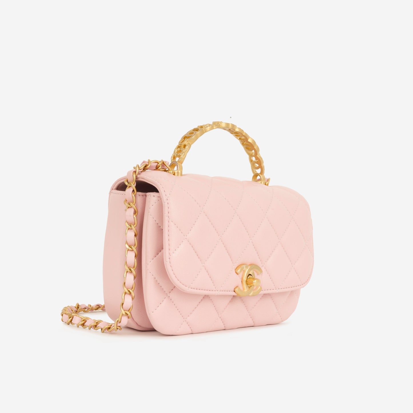 Chanel Seasonal Flap W/Logo Top Handle
