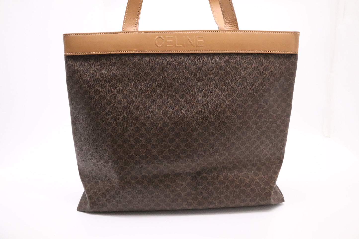Celine Tote in Brown Macadam Canvas