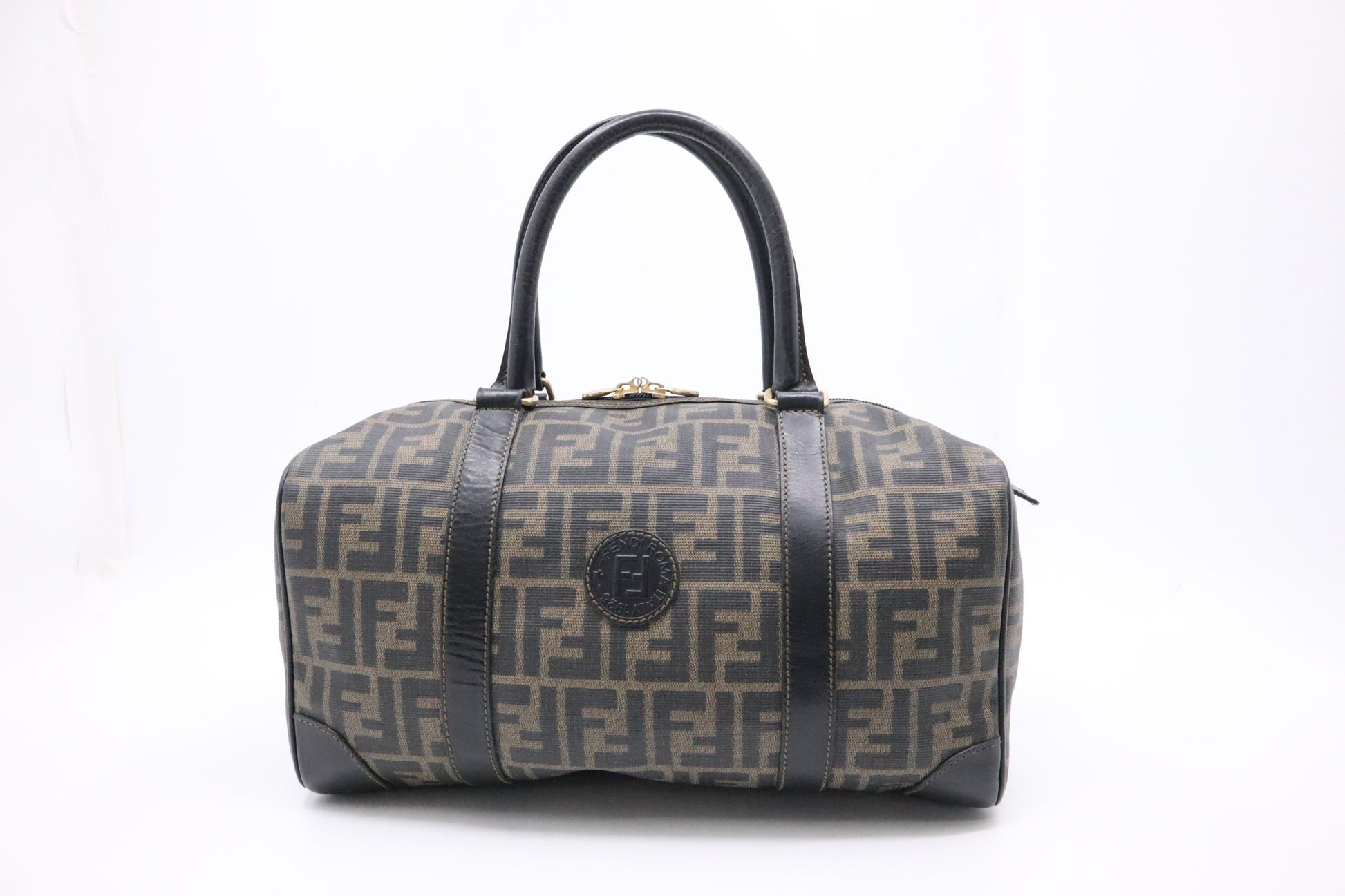 Fendi Boston Bag in Zucca Coated Canvas