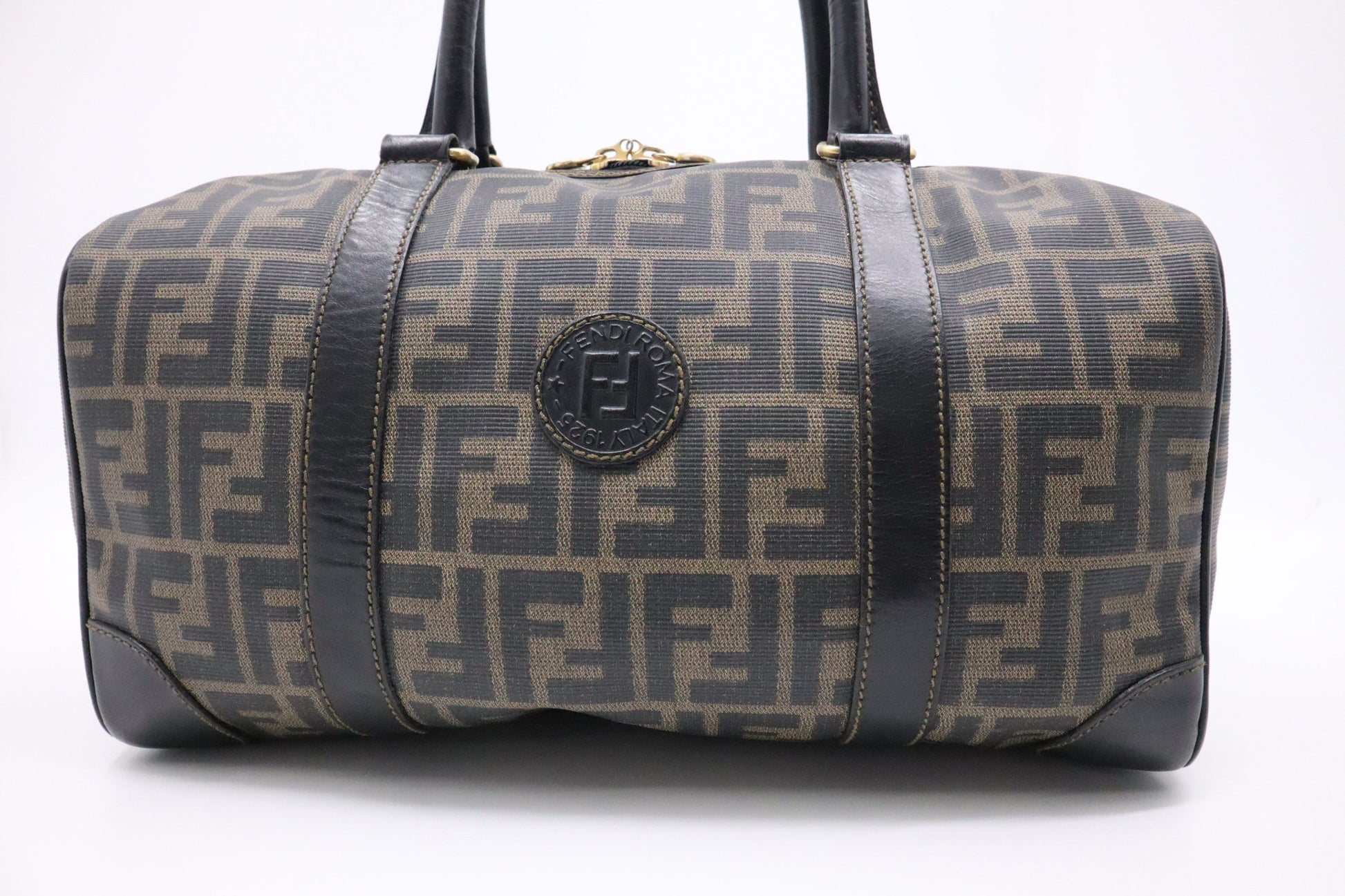 Fendi Boston Bag in Zucca Coated Canvas