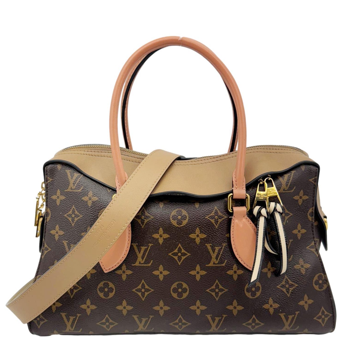 LOUIS VUITTON Tuileries Monogram Canvas Shoulder Bag Sesame