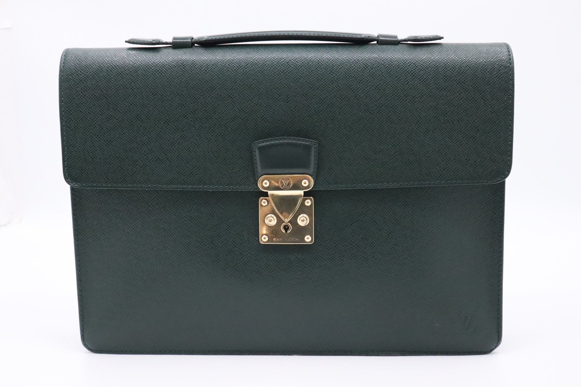 Louis Vuitton Briefcase in Green Taiga Leather