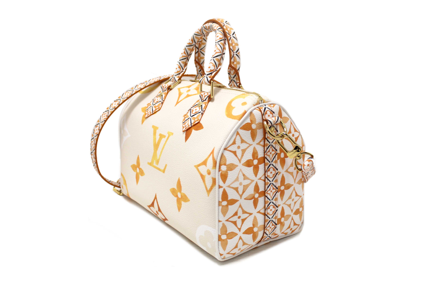 NEW Louis Vuitton Limited Edition Beige/Orange Monogram Giant By The Pool 2.0 25 Bandouliere Bag