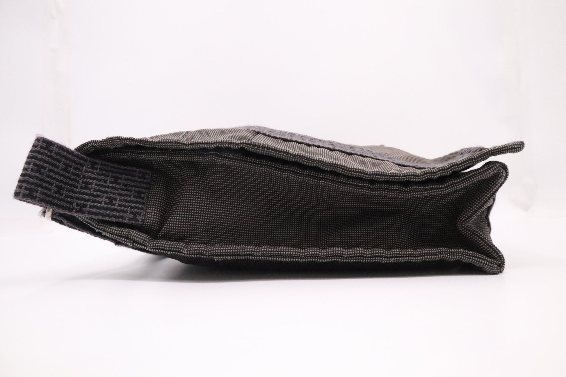 Hermes Herline Bassas Shoulder Bag in Grey Canvas