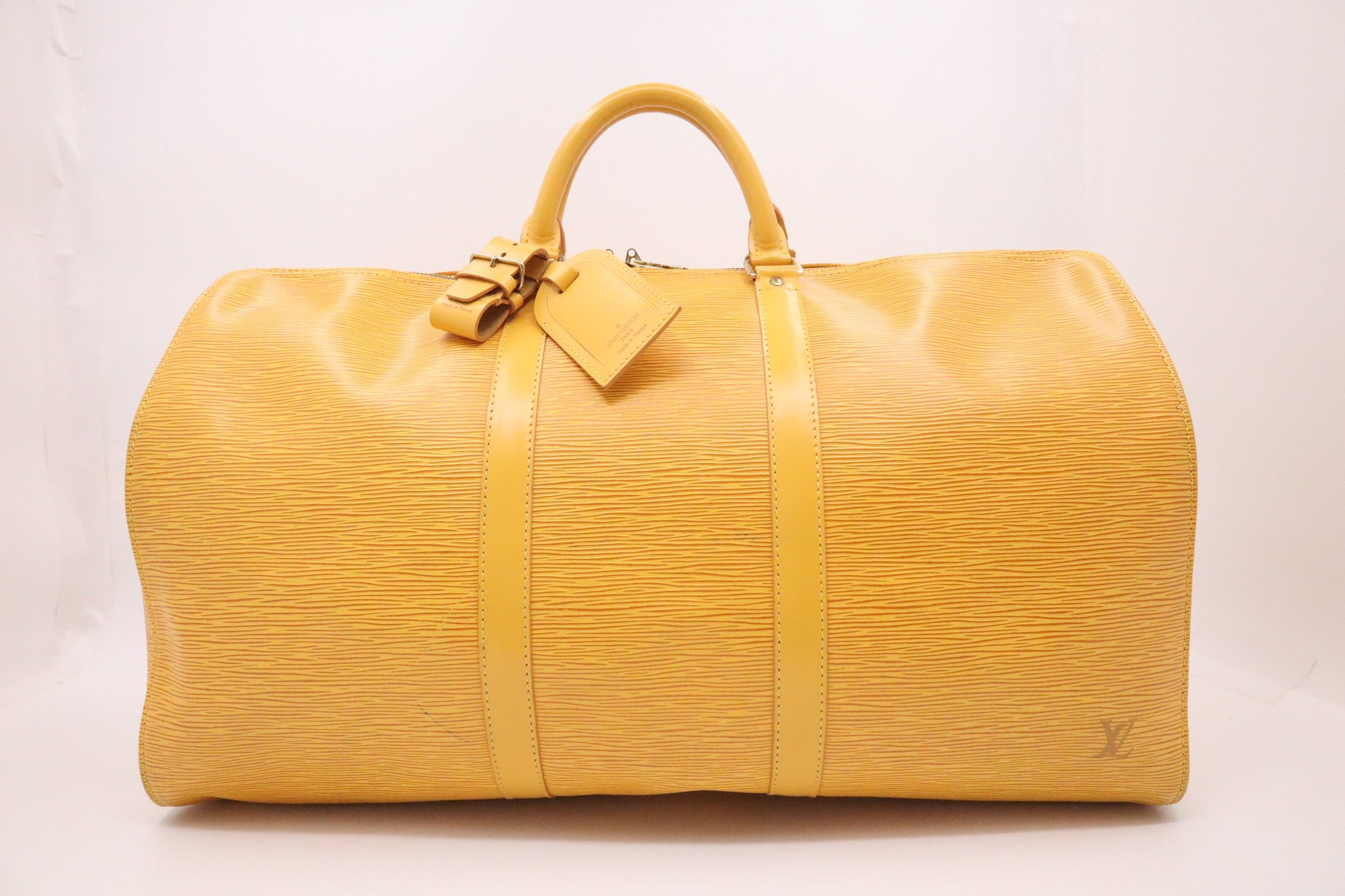 Louis Vuitton Keepall 50 in Yellow Epi Leather