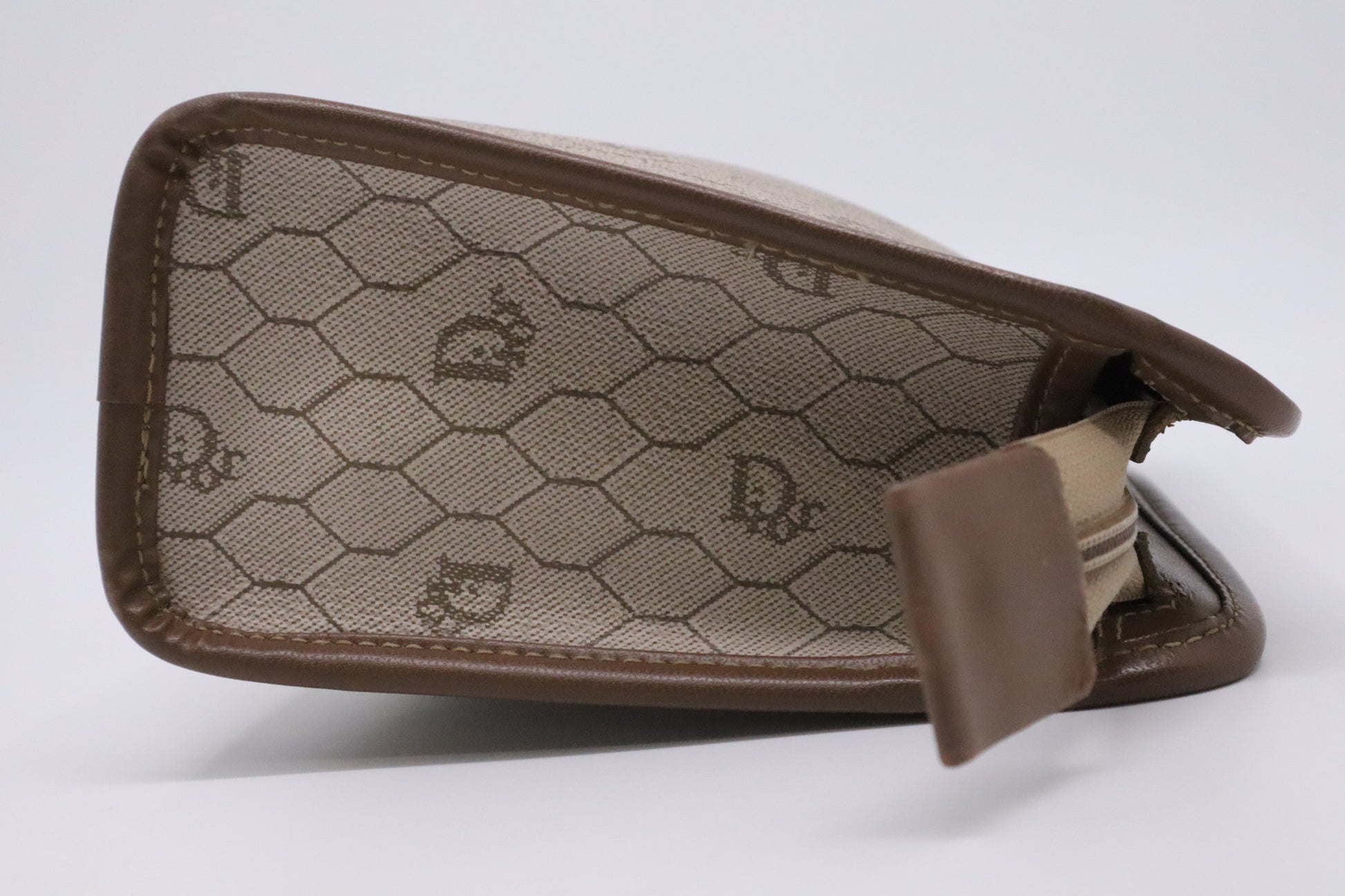 Dior Pouch in Beige Honeycomb Coated Canvas